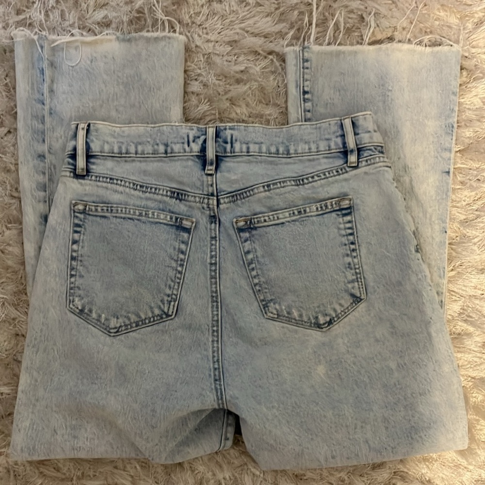 LOFT high waist kick crop raw hem slight flare jeans EUC 26 2 may be petite - Picture 3 of 11